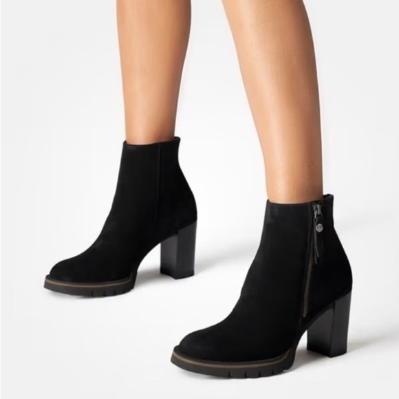 NWT New Women's Paul Green Sloane Black Suede Ankle Boots Size